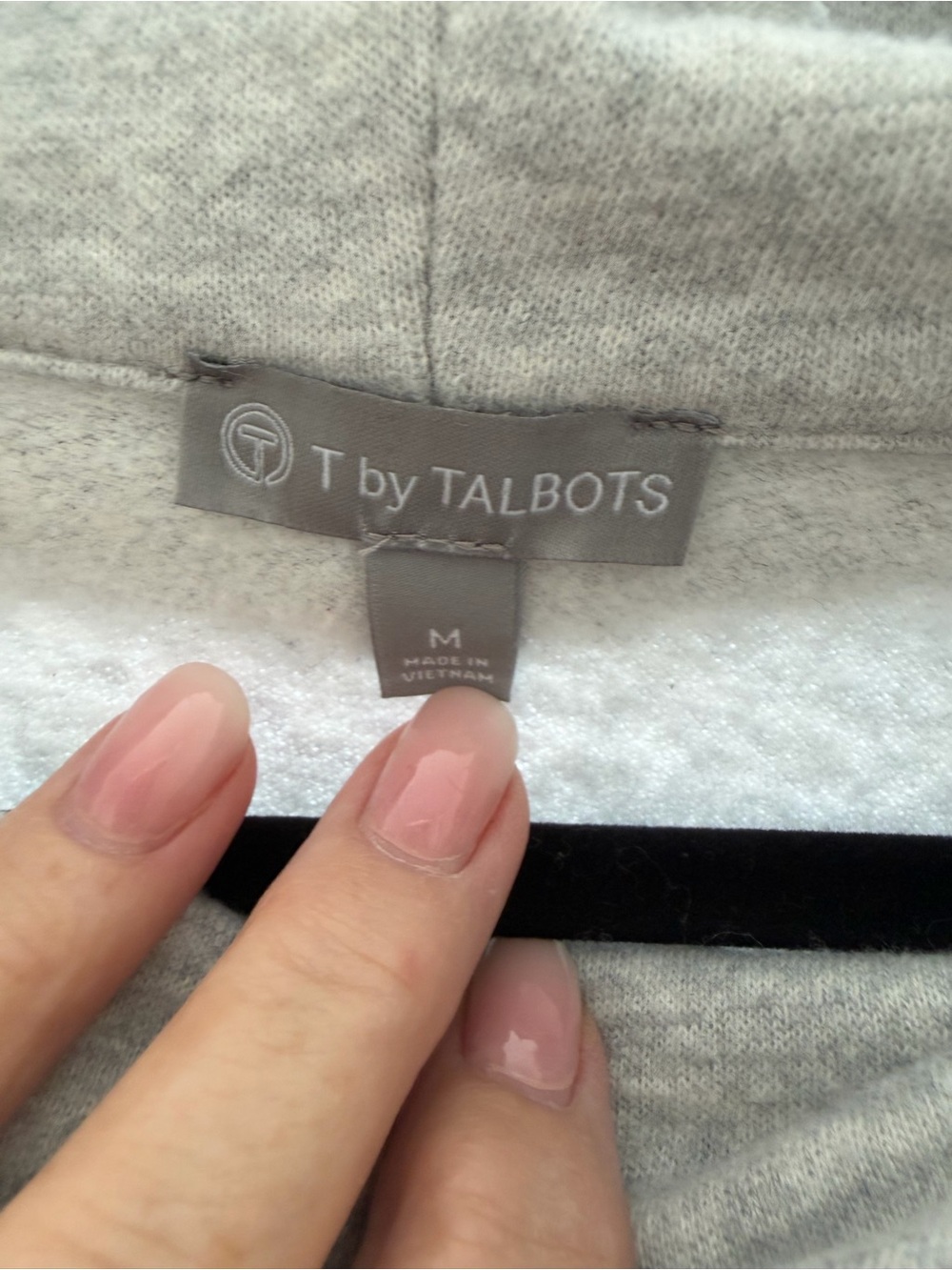 T by Talbots Gray Cowl Neck Tunic Sweatshirt Side Zips Size M - Picture 3 of 5
